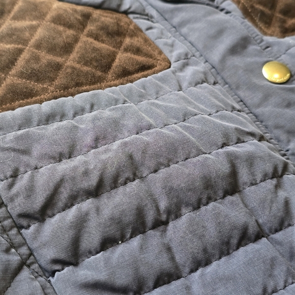 Vineyard Vines Navy Blue Suede Quilted Hunting Vest Size X-Small - Picture 4 of 12